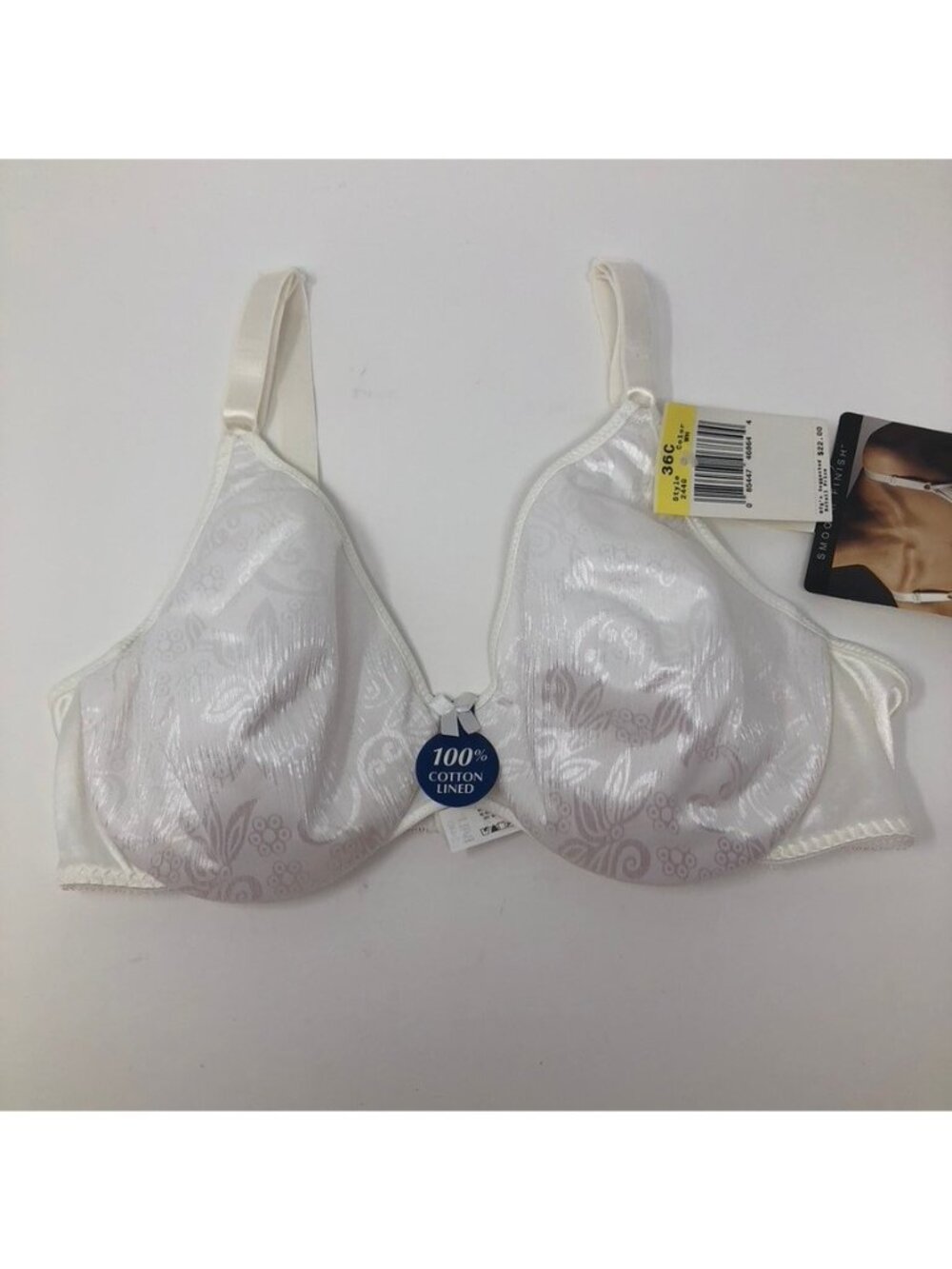 NWT Bali Smooth Finish Underwire Bra Size 36C White